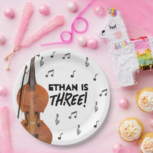 ヴァイオリンテーマ誕生日パーティー紙プレート ペーパープレート (パーティー)