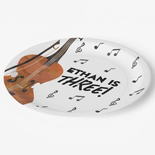 ヴァイオリンテーマ誕生日パーティー紙プレート ペーパープレート (アングル)