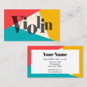 ヴァイオリントリカラー – ターコイズサンゴ金ゴールド 名刺 (正面/裏面)