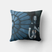 ヴァイオリンビクトリアンダークファンタジーを持つゴシック色の少女 クッション (裏面)