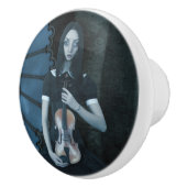 ヴァイオリンビクトリアンダークファンタジーを持つゴシック色の少女 セラミックノブ (右)