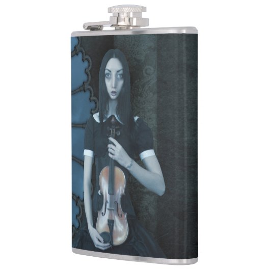 ヴァイオリンビクトリアンダークファンタジーを持つゴシック色の少女 フラスク (左)