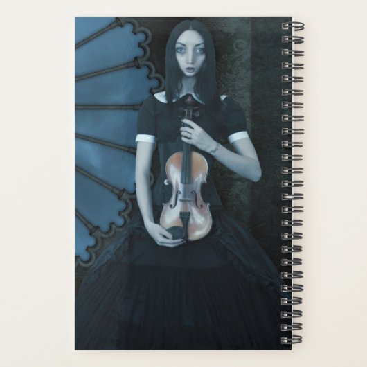 ヴァイオリンビクトリアンダークファンタジーを持つゴシック色の少女 プランナー手帳 (裏面)