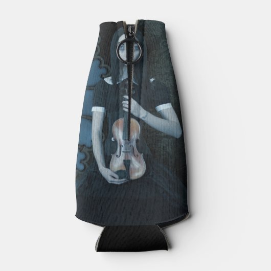 ヴァイオリンビクトリアンダークファンタジーを持つゴシック色の少女 ボトルクーラー (裏面)