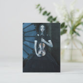 ヴァイオリンビクトリアンダークファンタジーを持つゴシック色の少女 ポストカード (スタンド正面)