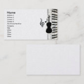 ヴァイオリンピアノ&ミュージックノートビジネスカード 名刺 (正面/裏面)