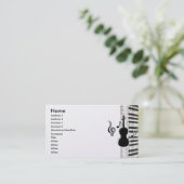 ヴァイオリンピアノ&ミュージックノートビジネスカード 名刺 (スタンド正面)