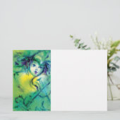 ヴァイオリンピエロイン・グリーンヴェネツィアカーニバル、ホワイト 便箋 (スタンド正面)