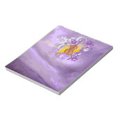 ヴァイオリンフローラスワールパープル抽象芸術スモールメモ帳 ノートパッド (回転)