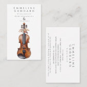 ヴァイオリンフローラヴァイオリン音楽先生ミュージシャン 名刺 (正面/裏面)
