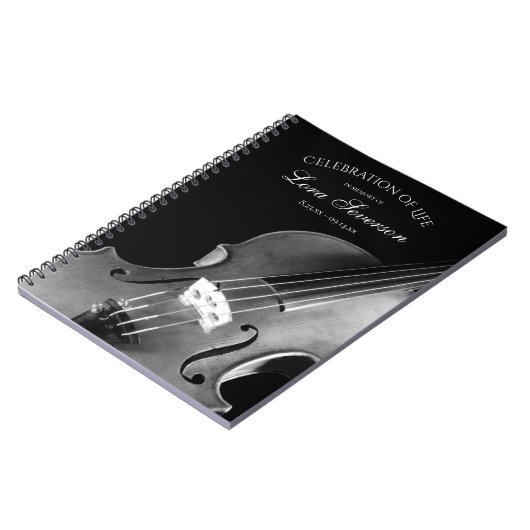 ヴァイオリンミュージシャンお祝いオブライフゲストブック ノートブック (左側)