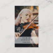 ヴァイオリンミュージシャンバイオリニスト写真ソーシャルメディア 名刺 (正面)