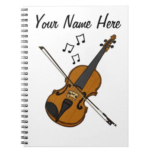 ヴァイオリンミュージシャン先生カスタム ノートブック (正面)