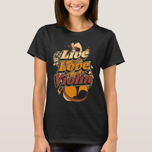 ヴァイオリンラブフィドラーバイオリン奏者 Tシャツ (正面)