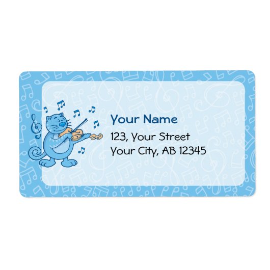 ヴァイオリンラベル付きブルー猫 ラベル (正面)