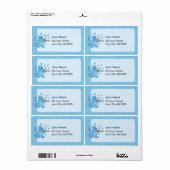 ヴァイオリンラベル付きブルー猫 ラベル (フルシート)