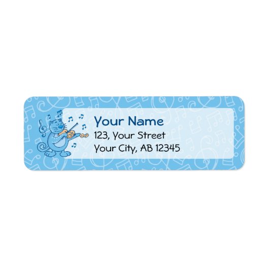 ヴァイオリンラベル付きブルー猫 ラベル (正面)