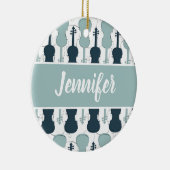 ヴァイオリンヴィオラプレイヤーミュージシャンギフトパーソナライズされた セラミックオーナメント (右)