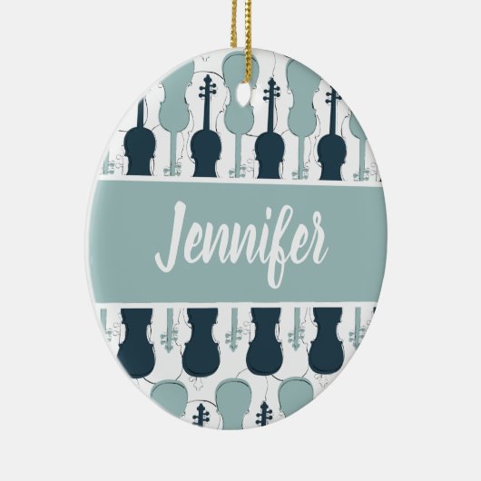ヴァイオリンヴィオラプレイヤーミュージシャンギフトパーソナライズされた セラミックオーナメント (右)