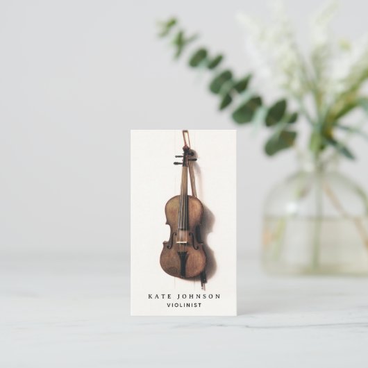 ヴァイオリンヴィンテージヴァイオリンミュージシャン先生 名刺 (スタンド正面)