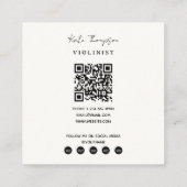 ヴァイオリンヴィンテージヴァイオリンミュージシャン先生QRコード スクエア名刺 (裏面)