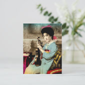 ヴァイオリンヴィンテージ老舗ミュージシャン ポストカード (スタンド正面)