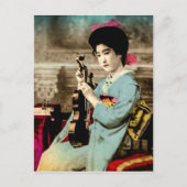 ヴァイオリンヴィンテージ老舗ミュージシャン ポストカード (正面)