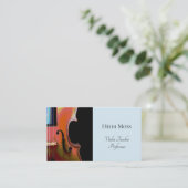 ヴァイオリン先生ミュージックパフォーマンブルー 名刺 (スタンド正面)