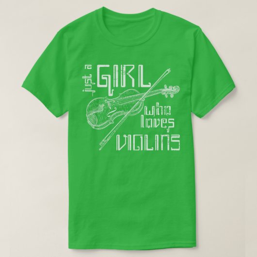 ヴァイオリン奏者のガールヴァイオリン Tシャツ (デザイン正面)