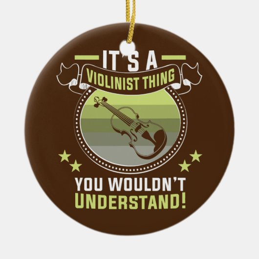 ヴァイオリン奏者のヴァイオリン奏者 セラミックオーナメント (正面)