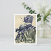 ヴァイオリン奏者バックバンゴッホファインアート ポストカード (スタンド正面)