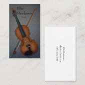 ヴァイオリン奏者ミュージシャンのダークグレー 名刺 (正面/裏面)