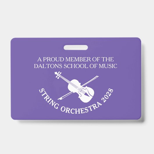 ヴァイオリン弦オーケストラパーソナライズされたのネームバッジ バッジ (正面)