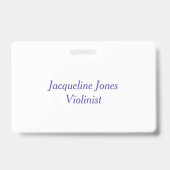 ヴァイオリン弦オーケストラパーソナライズされたのネームバッジ バッジ (裏面)