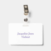 ヴァイオリン弦オーケストラパーソナライズされたのネームバッジ バッジ (裏面 （クリップ付）)