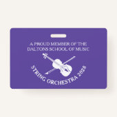 ヴァイオリン弦オーケストラパーソナライズされたのネームバッジ バッジ (正面)
