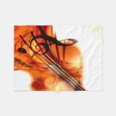 ヴァイオリン抽象芸術アート フリースブランケット (正面(横))