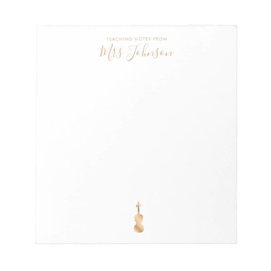 ヴァイオリン教え先生のノートエレガントスクリプト ノートパッド (正面)