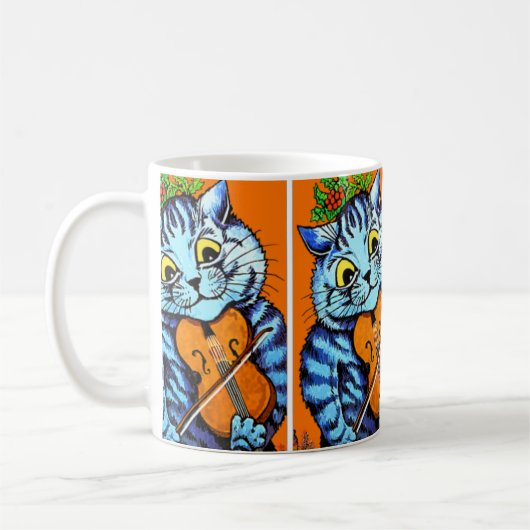 ヴァイオリン猫byルイワーインカップ マグカップ (左)