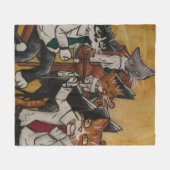 ヴァイオリン管弦猫フリースブランケット フリースブランケット (正面(横))