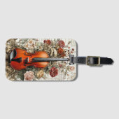 ヴァイオリン美しい、華美AIで生成されたフローラ、 ラゲッジタグ (正面横)