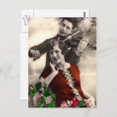 ヴァイオリン遊音楽バイヴィンテージミュージシャン ポストカード (正面/裏面)