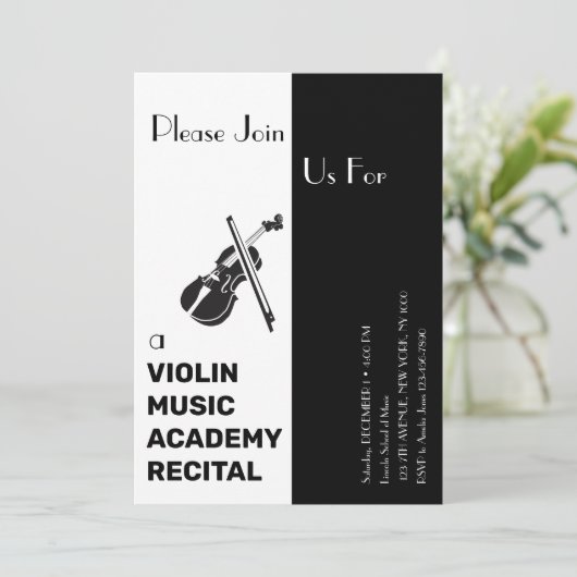 ヴァイオリン音楽アカデミーエレガントリサイタルモダン 招待状 (スタンド正面)
