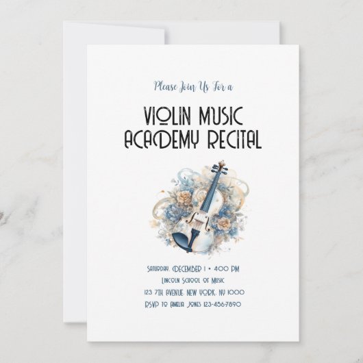 ヴァイオリン音楽アカデミー特別年間発表会 招待状 (正面)