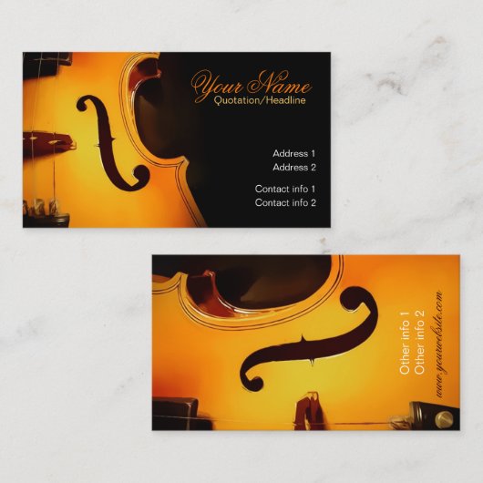 ヴァイオリン音楽エレガント名刺 名刺 (正面/裏面)