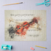 ヴァイオリン音楽ノート水の色の分離 薄葉紙 (クラフト)