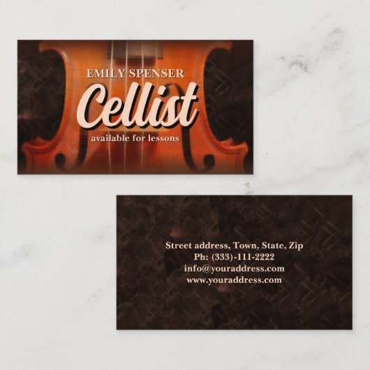 ヴァイオリン音楽教師クラッシーの名刺 名刺 (正面/裏面)