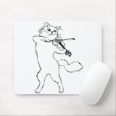 ヴァイオリン音楽楽器猫 マウスパッド (マウス)