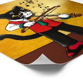 ヴァイオリン音楽猫 ポスター (角)