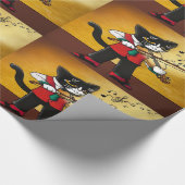 ヴァイオリン音楽猫 ラッピングペーパー (角)